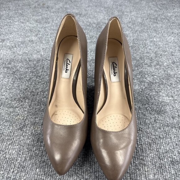 Clarks Raven Rise Brown Leather Wedge Heels - Picture 2 of 14